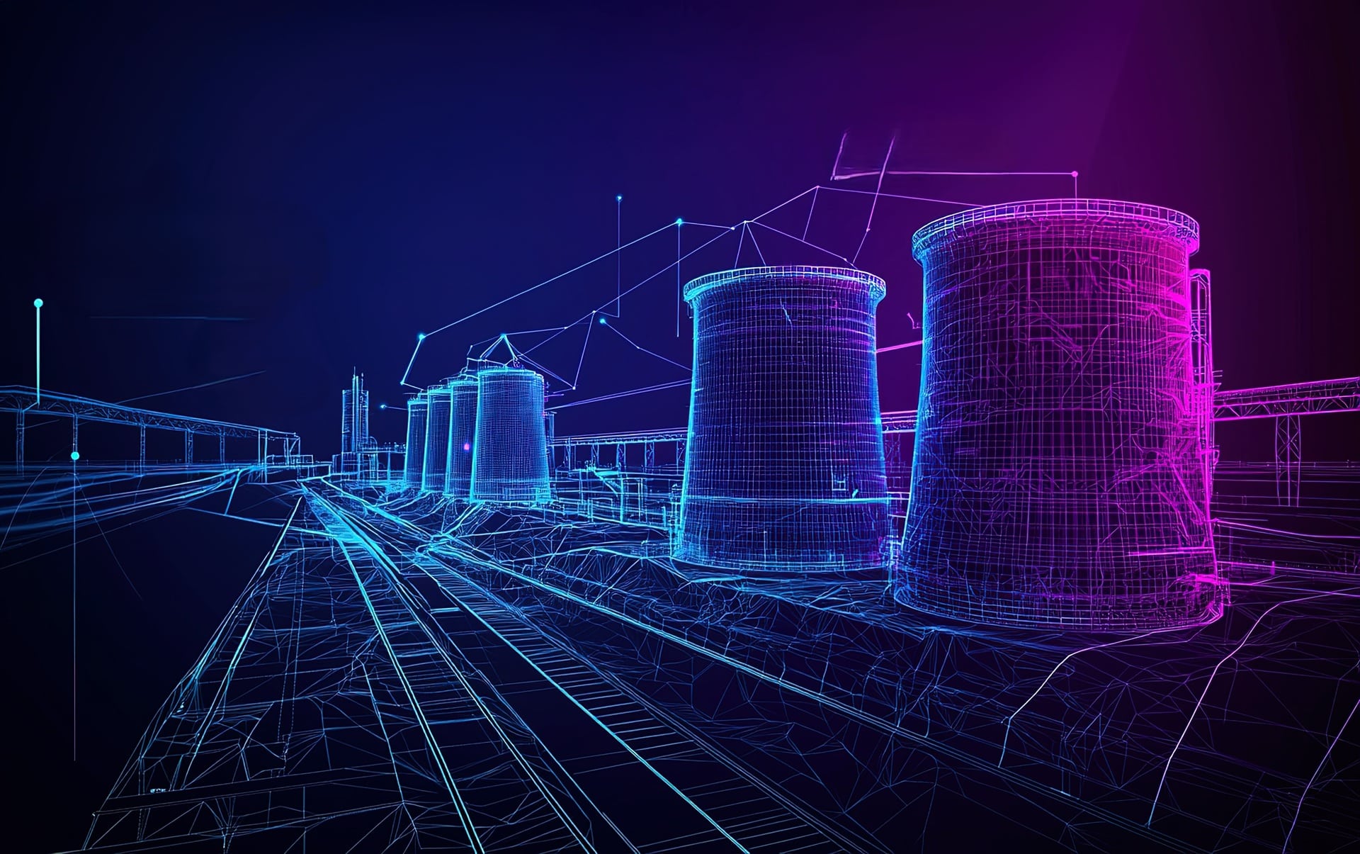 Rohrnetzberechnung als 3D-Industrieansicht