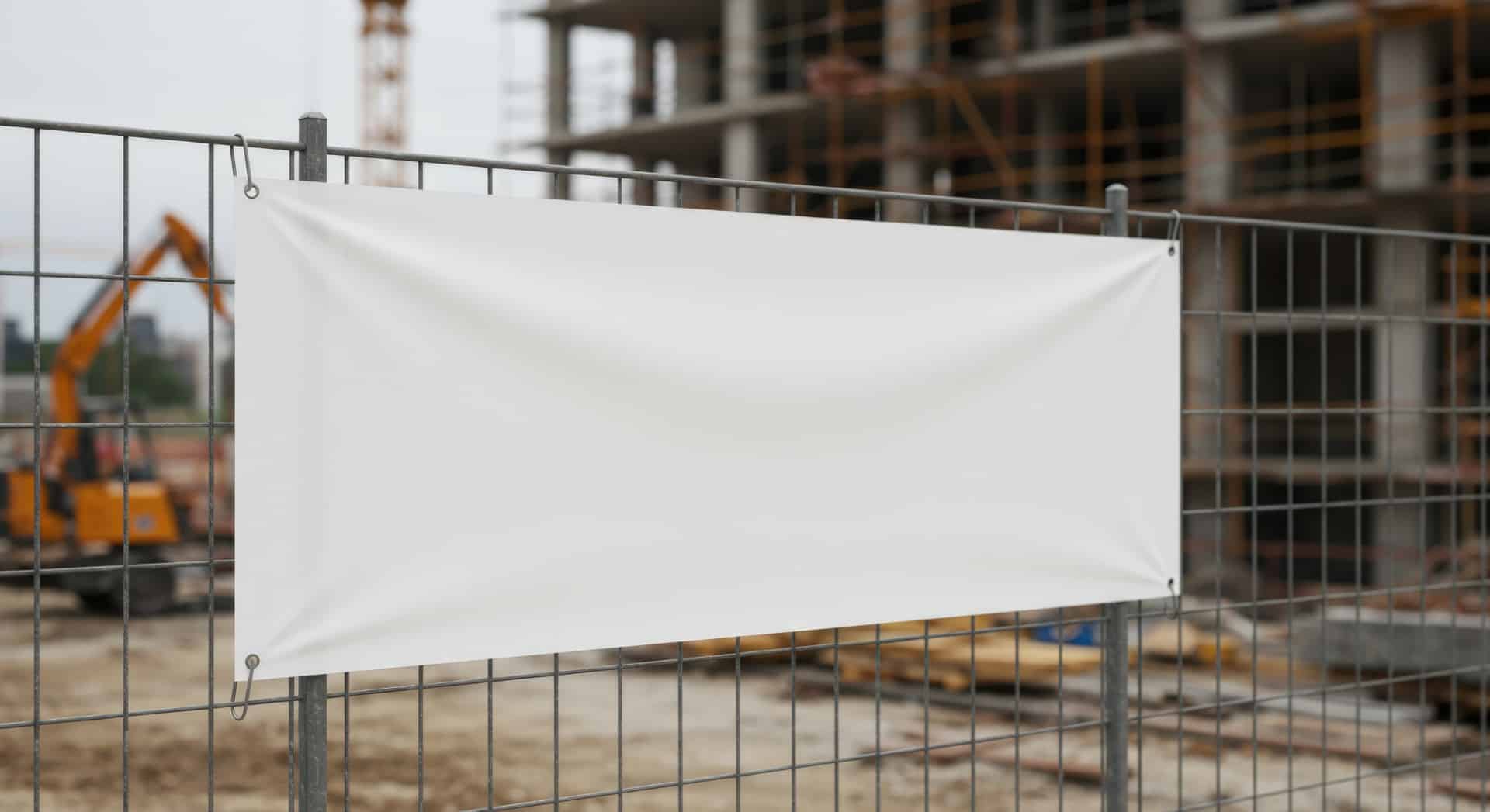 Leeres Banner am Bauzaun | Gerüstbanner